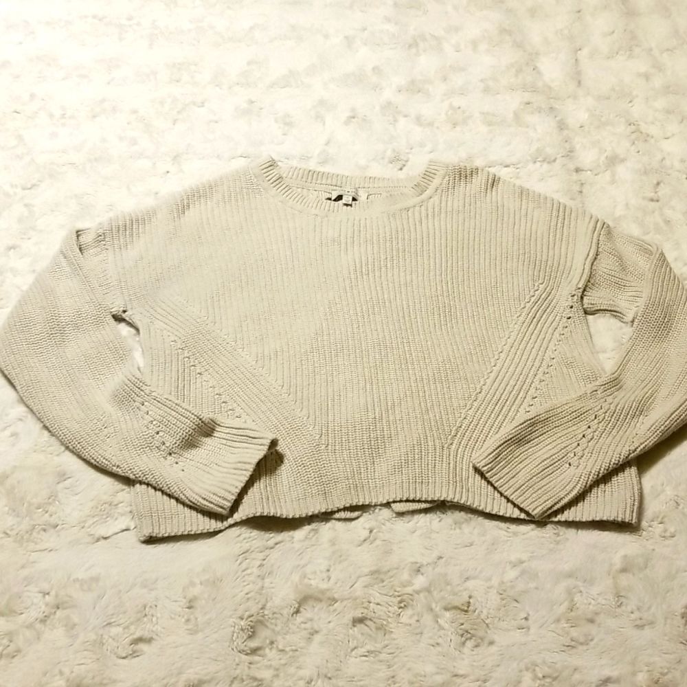 Lucky Brand Knit Crewneck Sweater Womens Size Small Cream